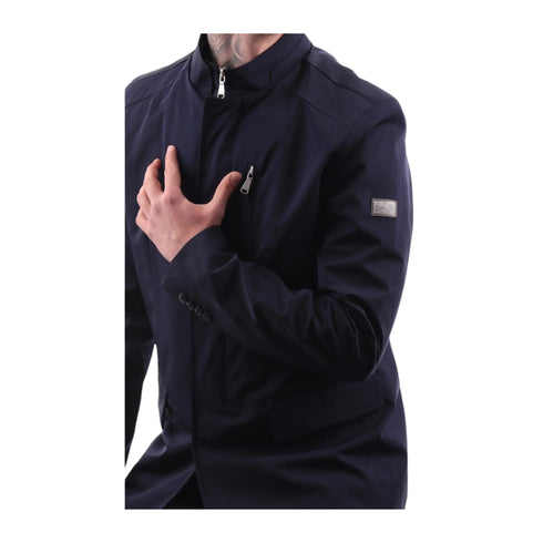 YESZEE Giacca leggera Giubbino Uomo con taschino e logo Blu - Francavilla Moda